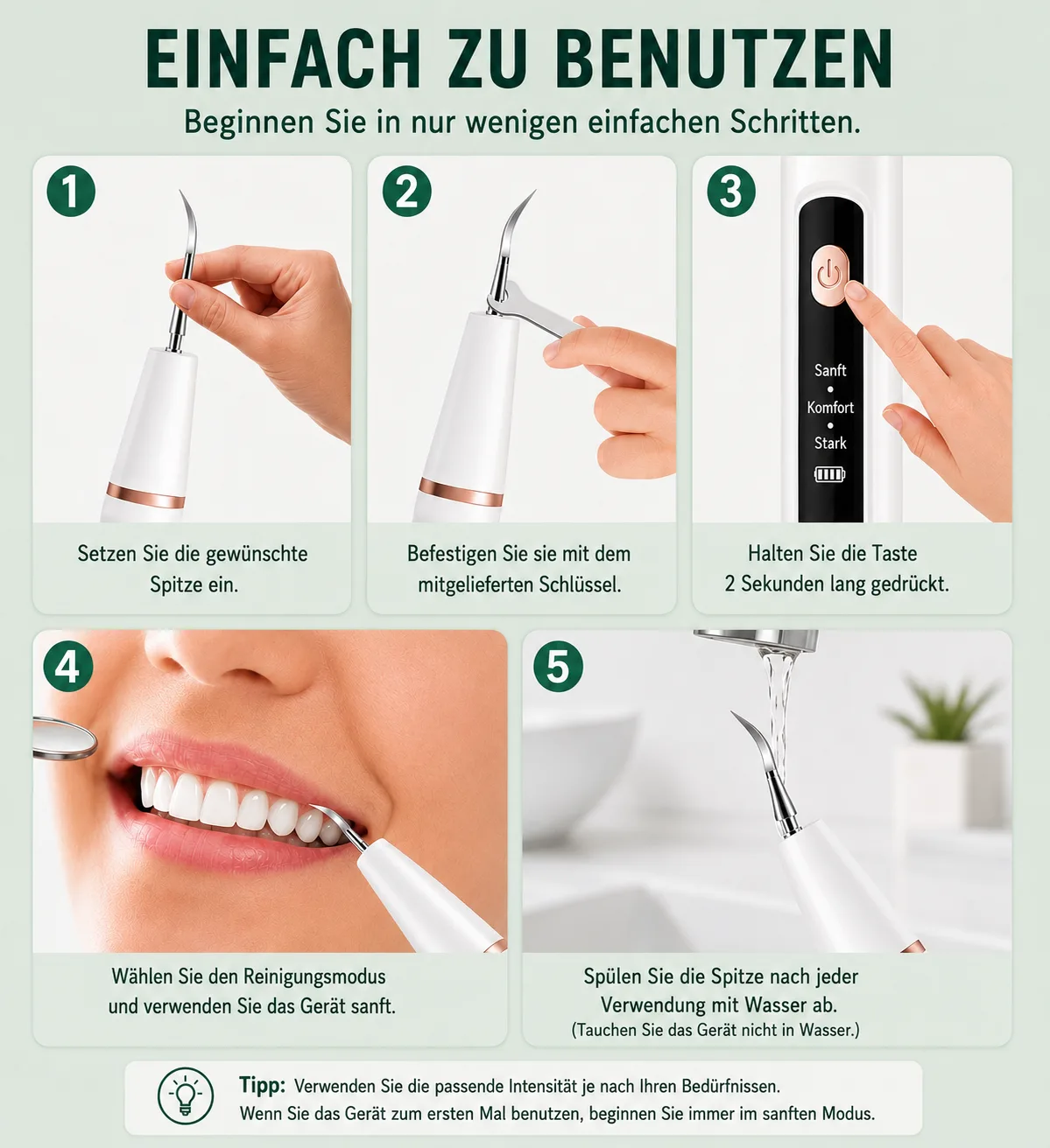 Wähle deine Intensität